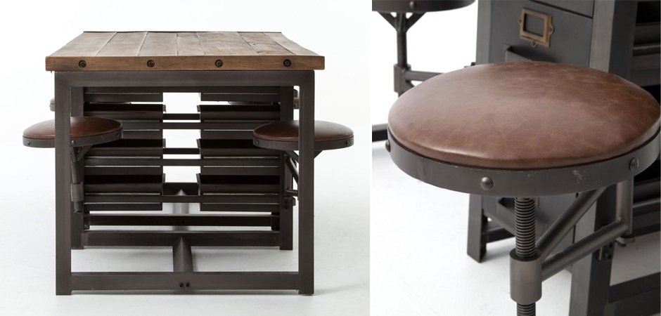 Большой рабочий стол Rupert Work Table Rustic