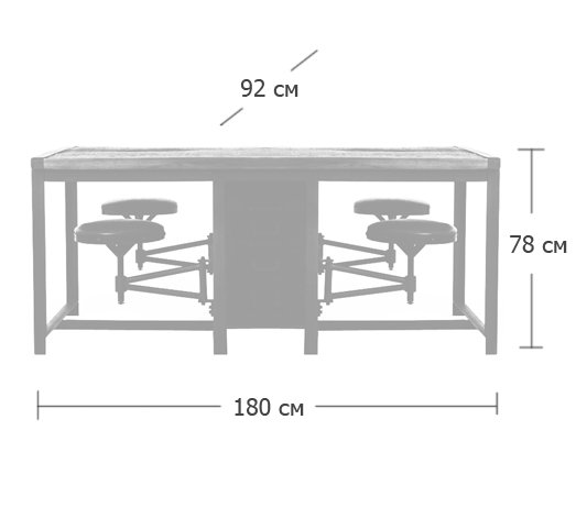Большой рабочий стол Rupert Work Table Rustic