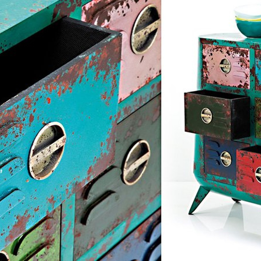Комод металлический с цветными ящиками Retro Futurismo chest VI