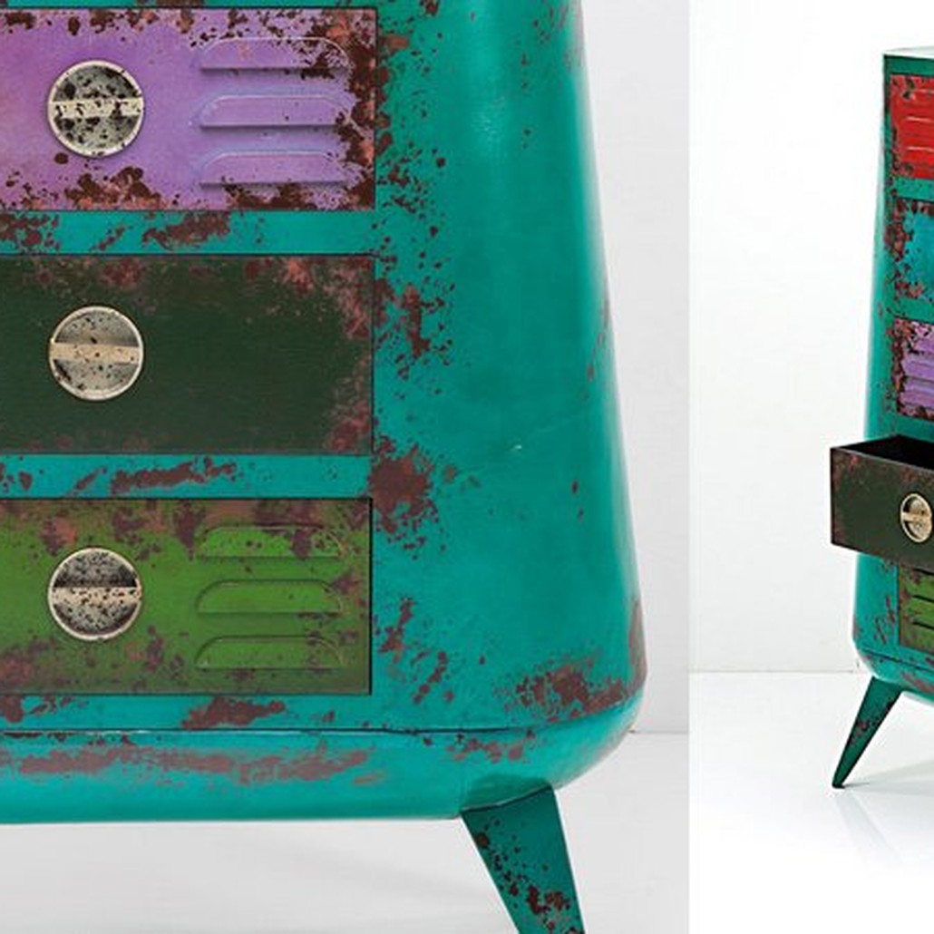 Комод металлический с цветными ящиками Retro Futurismo chest V