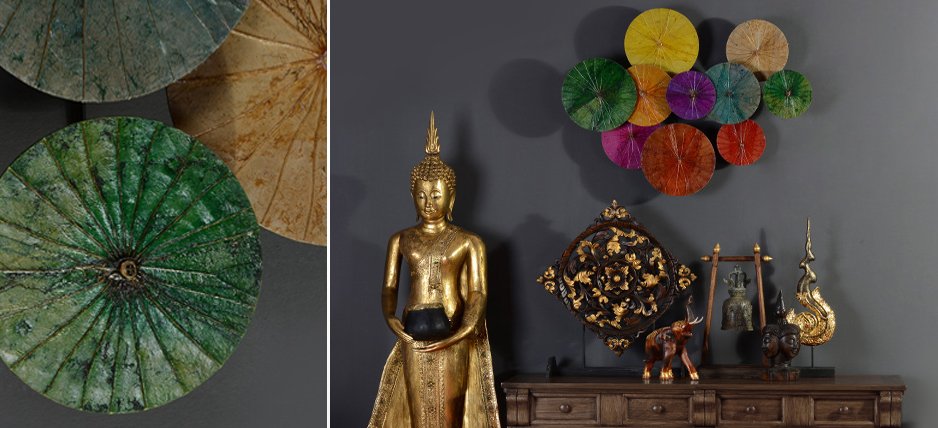 Арт-объект Disc wall art Lotus leaves