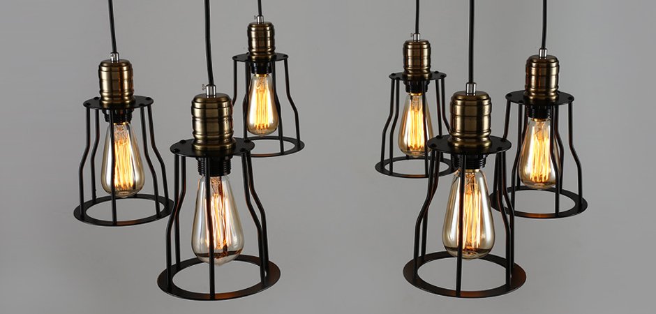 Люстра Loft Industrial 6 wire Cage Filament Pendant