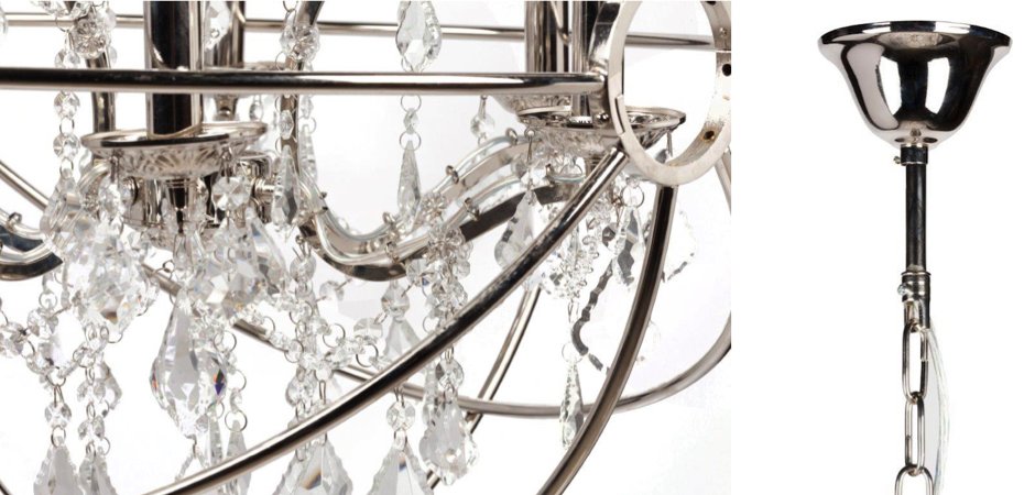 Люстра Foucault's Orb Crystal Chandelier Polished Nickel Small