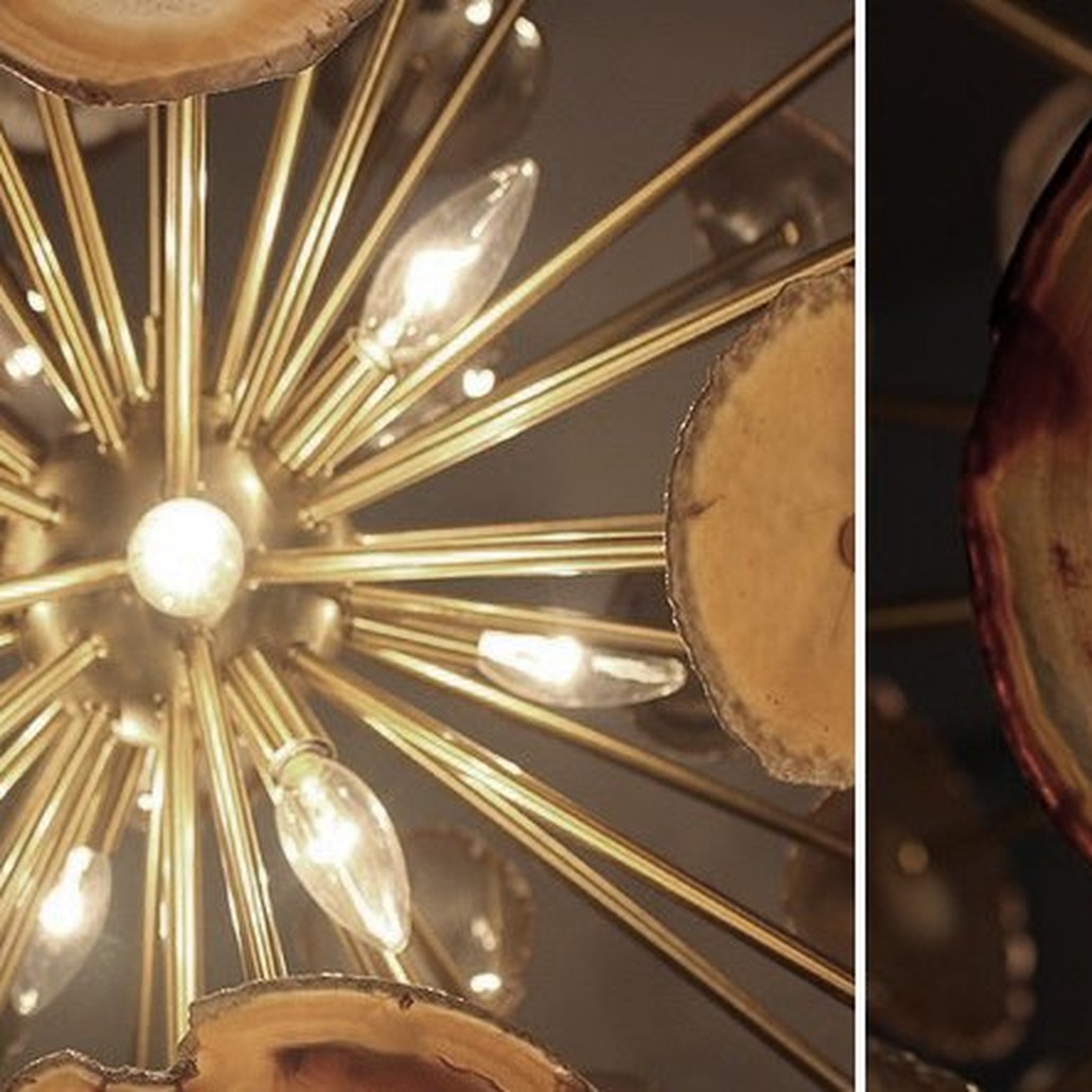 Люстра Agate Burst Chandelier Brass