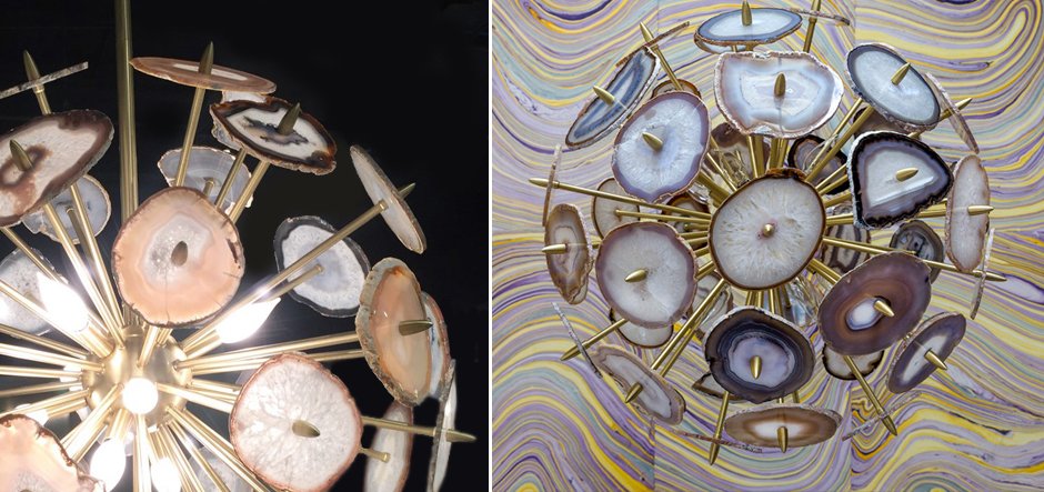 Люстра Agate Burst Chandelier Brass