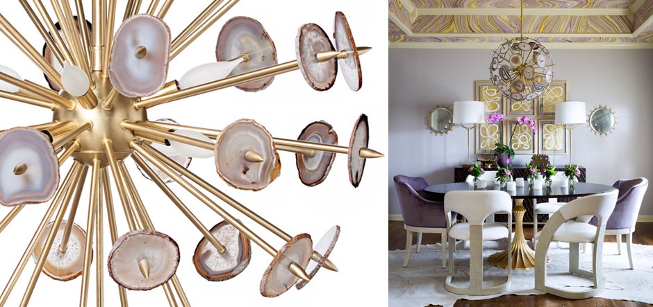Люстра Agate Burst Chandelier Brass