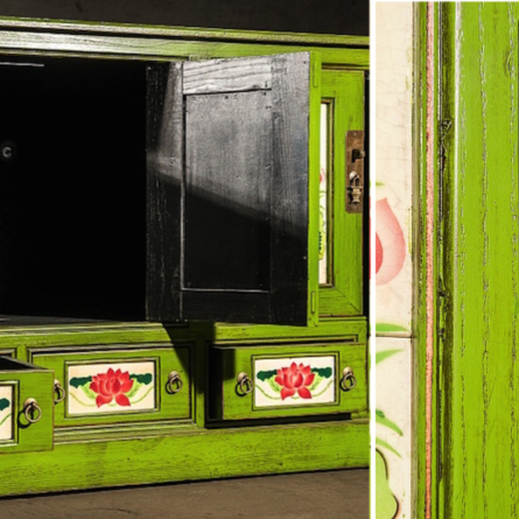 Китайский комод Rustic Cupboard Зеленый
