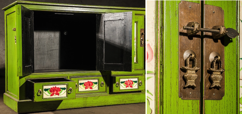 Китайский комод Rustic Cupboard Зеленый