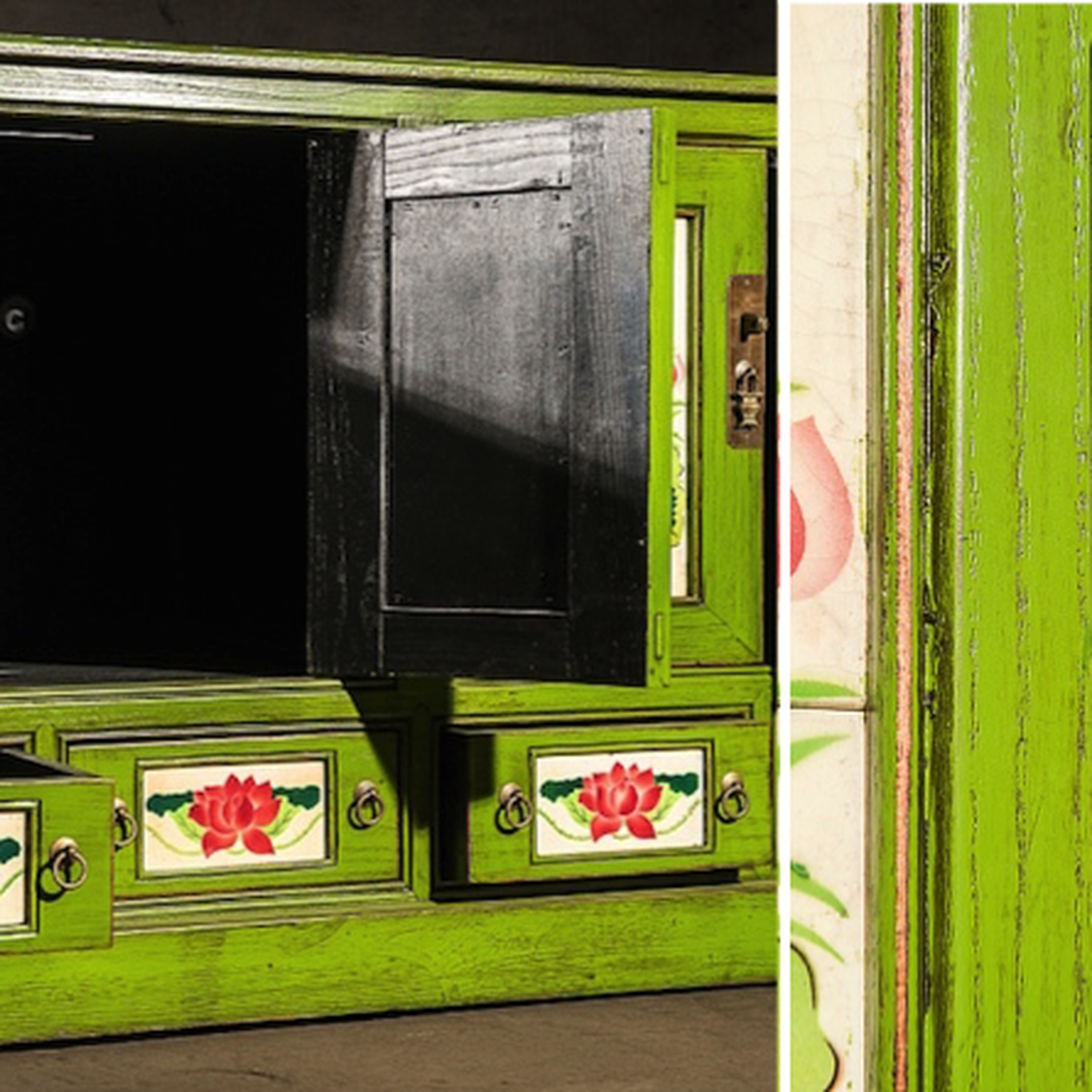 Китайский комод Rustic Cupboard Зеленый