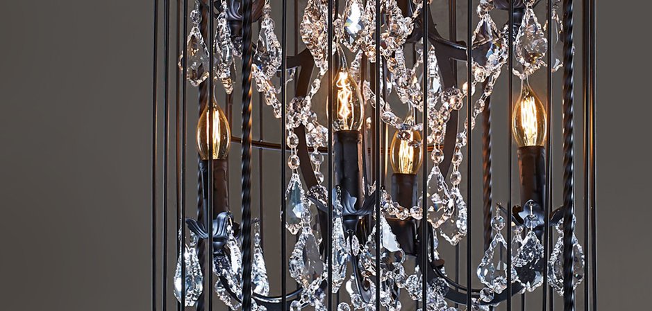 Люстра Steampunk Birdcage Chandelier 45 black