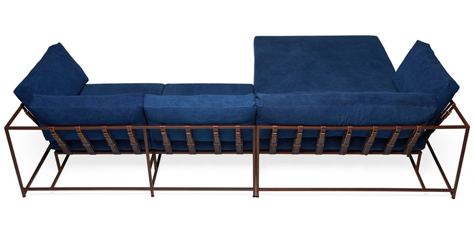 Угловой диван Indigo Denim and copper Sectional sofa