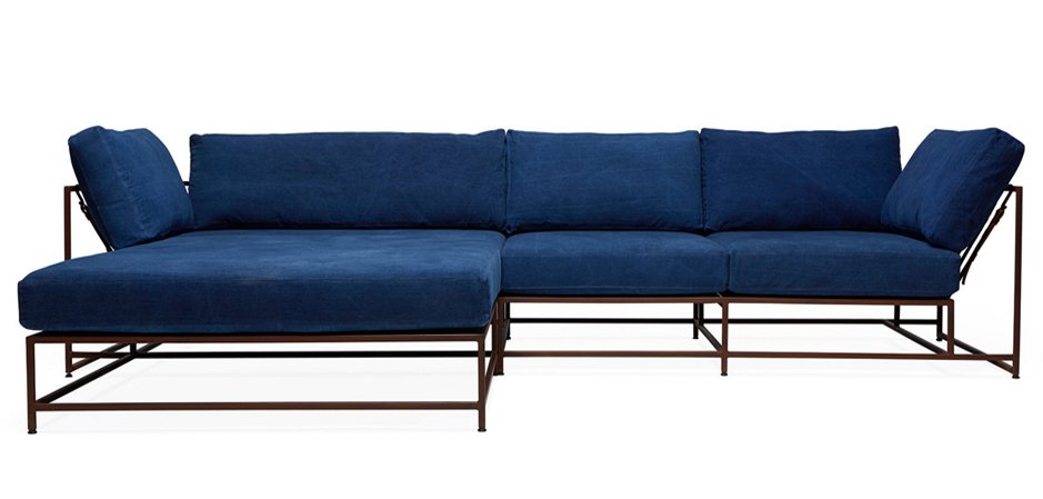 Угловой диван Indigo Denim and copper Sectional sofa