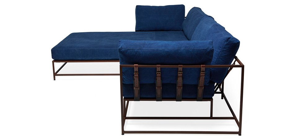 Угловой диван Indigo Denim and copper Sectional sofa