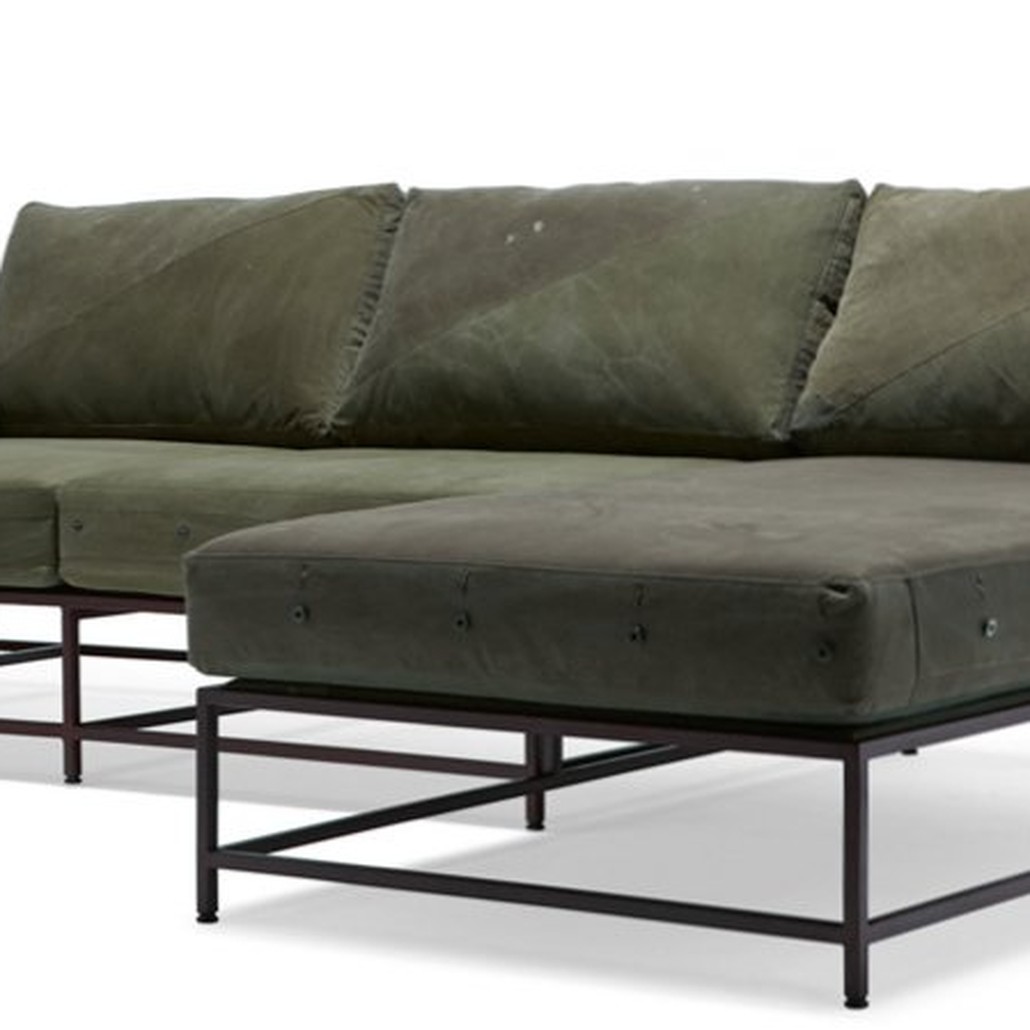 Угловой диван Olive Military Fabric Sectional sofa