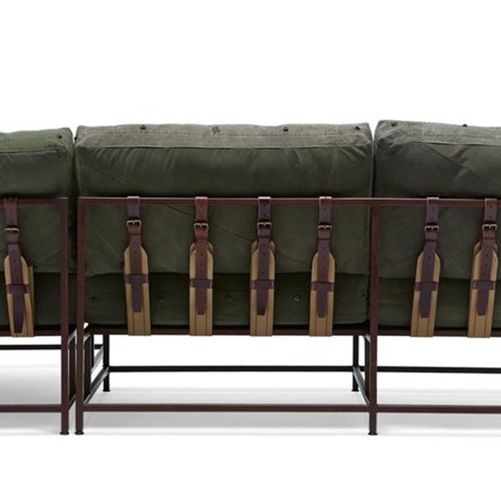 Угловой диван Olive Military Fabric Sectional sofa