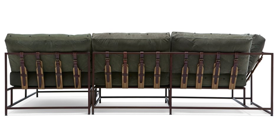 Угловой диван Olive Military Fabric Sectional sofa