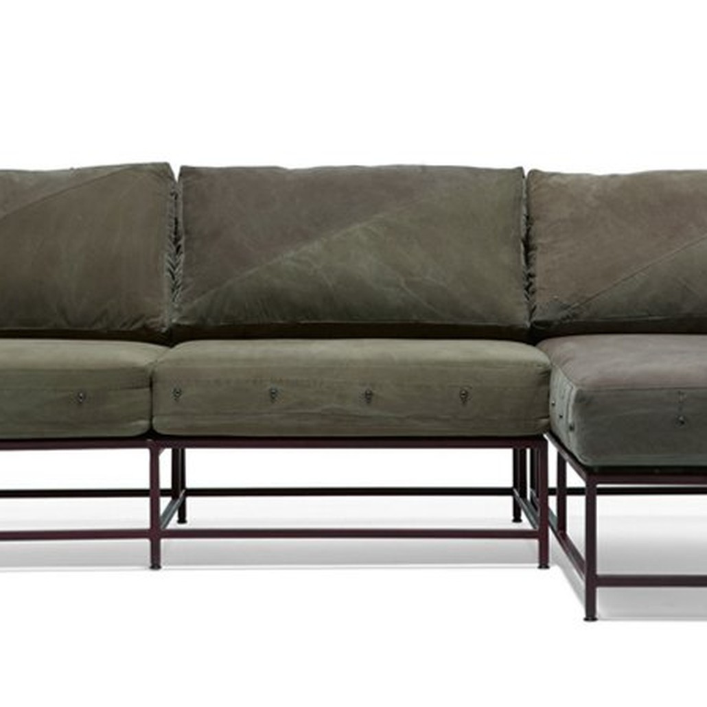 Угловой диван Olive Military Fabric Sectional sofa