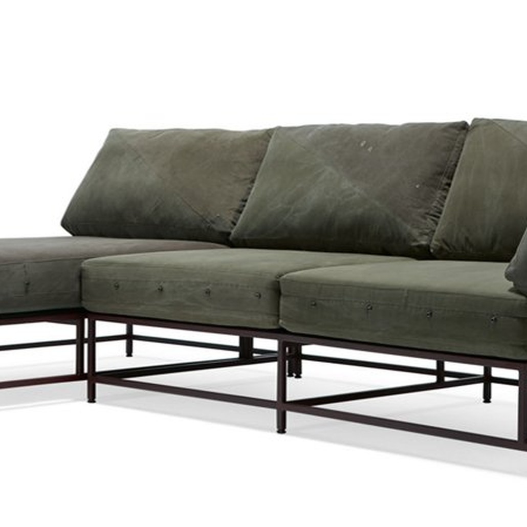 Угловой диван Olive Military Fabric Sectional sofa