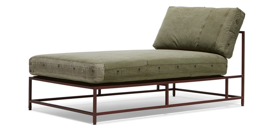Кушетка Olive Military Fabric Sectional Lounge