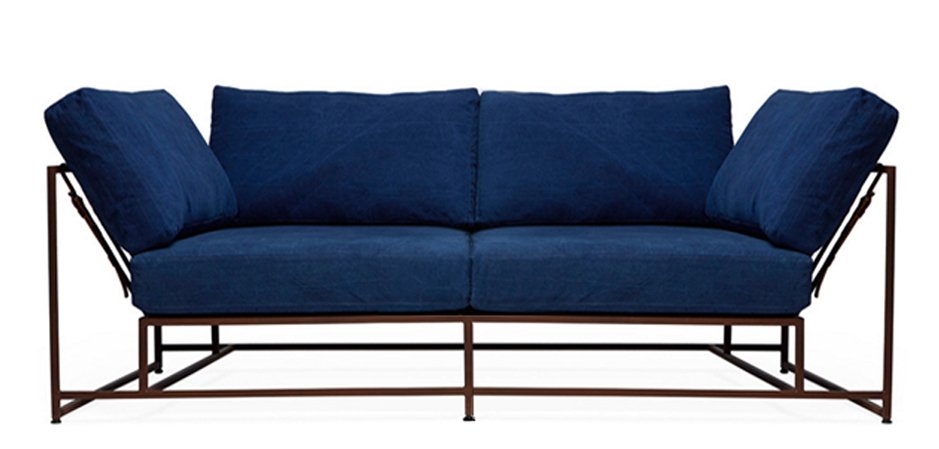 Двухместный диван Indigo Denim and copper Two Seat Sofa