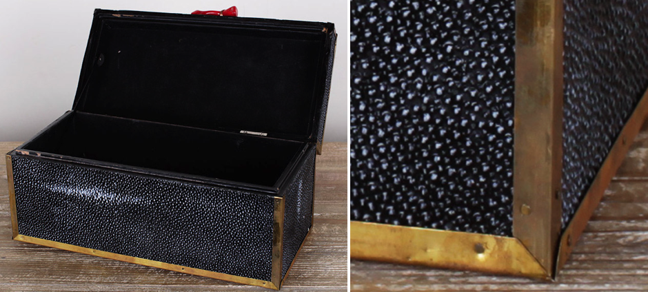 Шкатулка из ската Black Caviar Red Coral