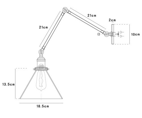 Бра Gloce Cone Shade Loft Industrial Red