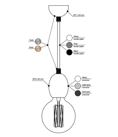 Подвесной светильник BETON BOLTI