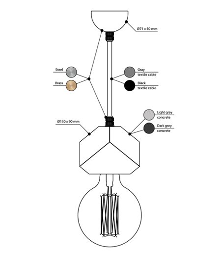 Подвесной светильник BETON MAKT