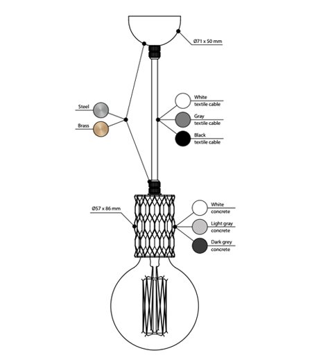 Подвесной светильник BETON GLITTER