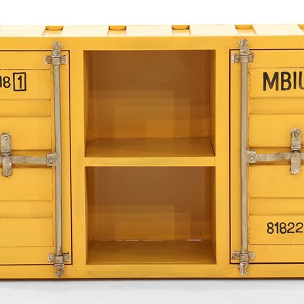 ТВ тумба морской контейнер Loft TV container yellow
