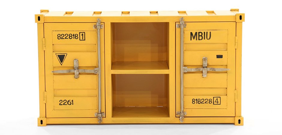 ТВ тумба морской контейнер Loft TV container yellow