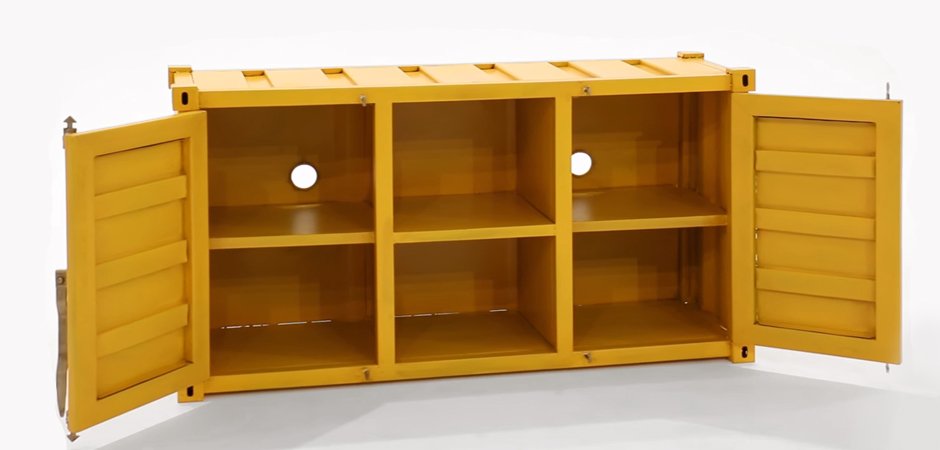 ТВ тумба морской контейнер Loft TV container yellow