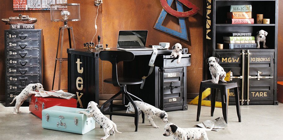 Письменный стол Metal & Oak Sea Container Desk