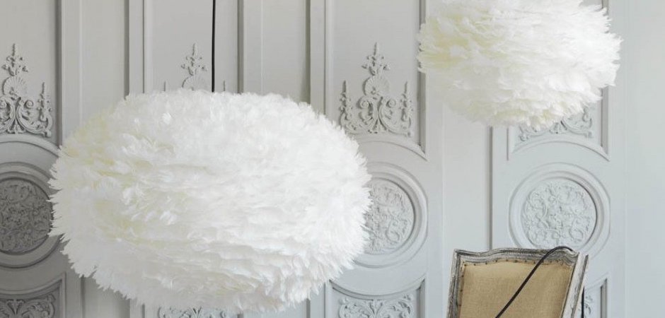 Люстра из перьев Plumage White