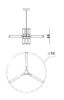 Люстра Castle 9-01 Black and Smoke