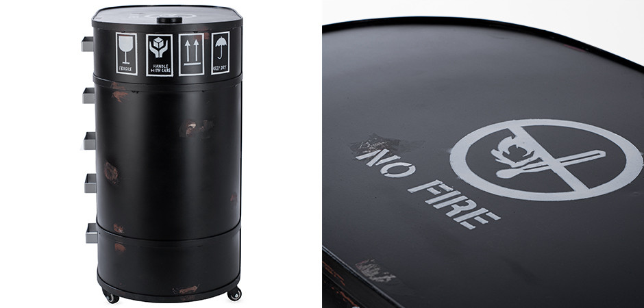 Тумба на колесах металлическая округлой формы в стиле Лофт Loft Vintage