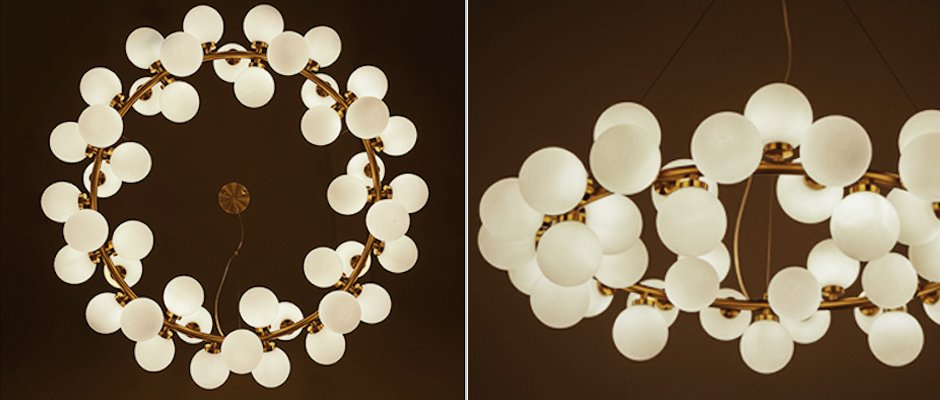 Люстра Milk Bubble Round Chandelier