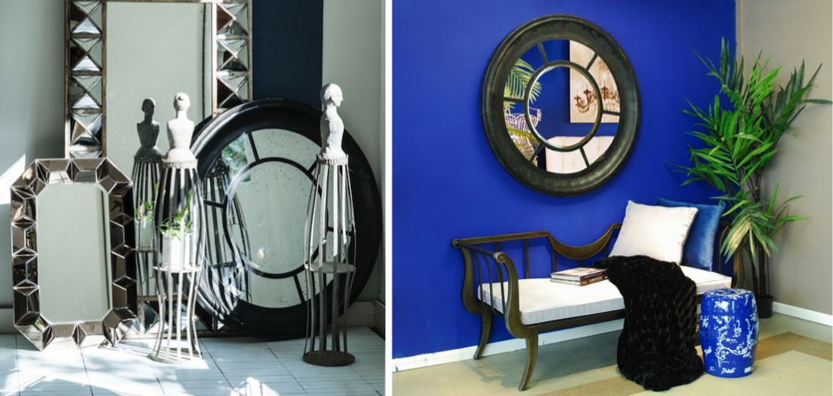 Зеркало настенное состаренное Black Round Window