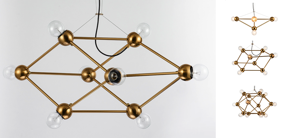 Люстра Molecule Gold Chandelier