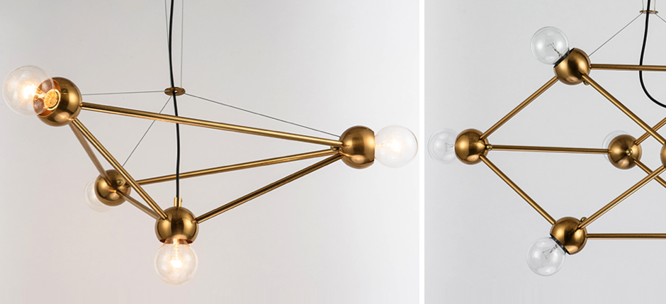 Люстра Molecule Gold Chandelier