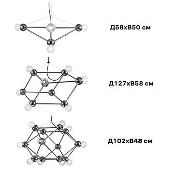 Люстра Molecule Gold Chandelier
