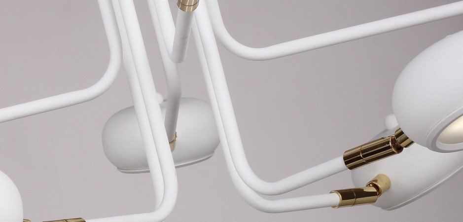 Люстра Curved Stix Chandelier 6 White