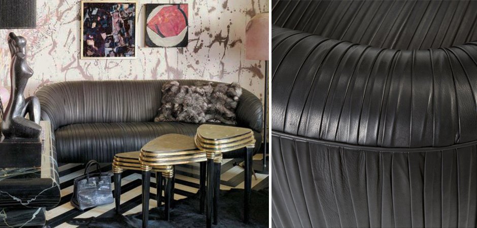 Софа Kelly Wearstler Souffle Settee Leather