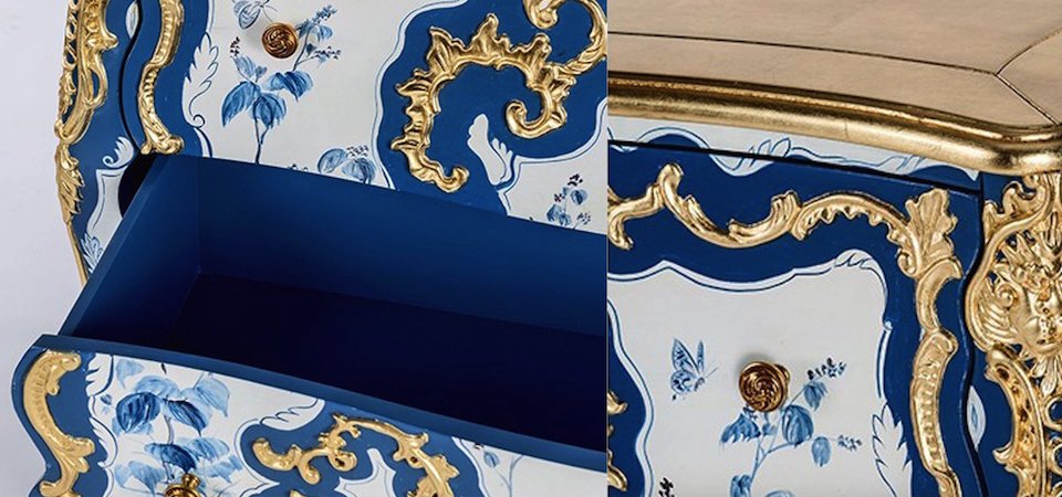 Комод в стиле рококо Rococo Casket Синий