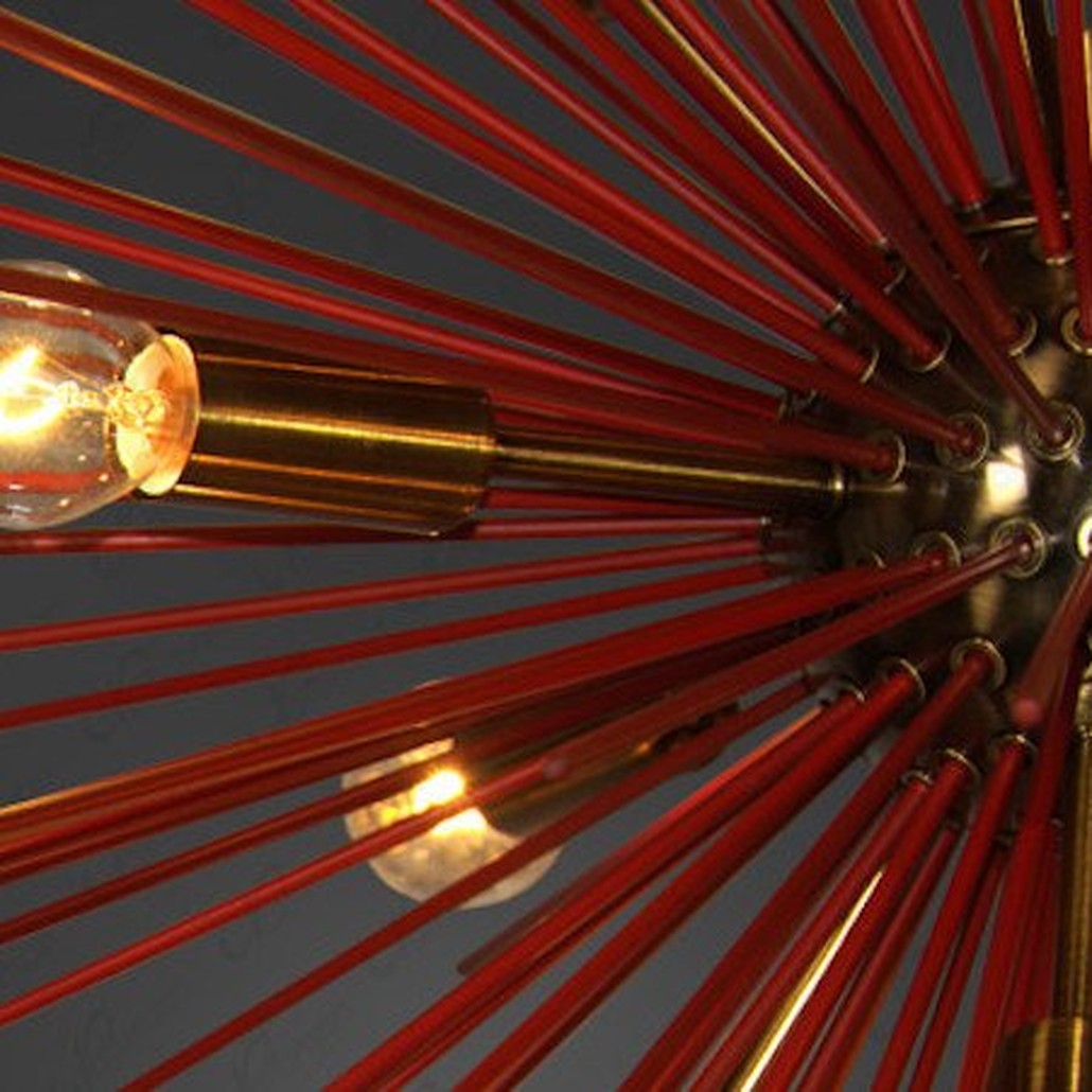 Люстра ASTRA Chandelier Sputnik Red and Brass
