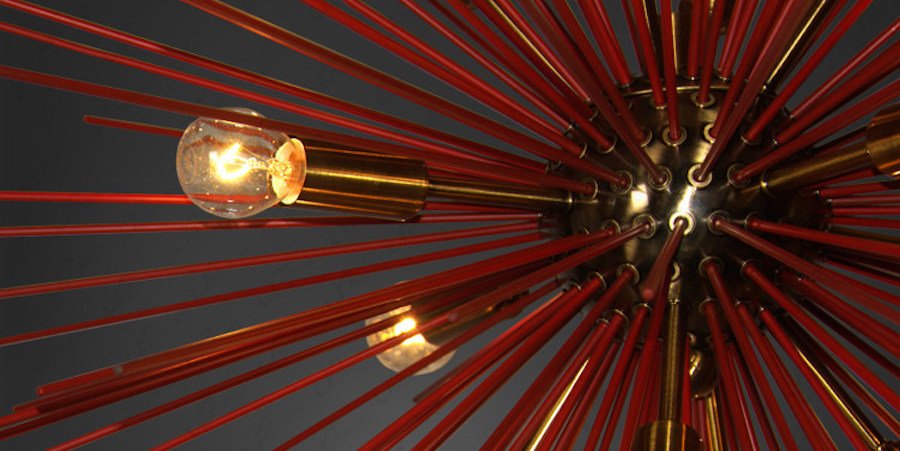 Люстра ASTRA Chandelier Sputnik Red and Brass