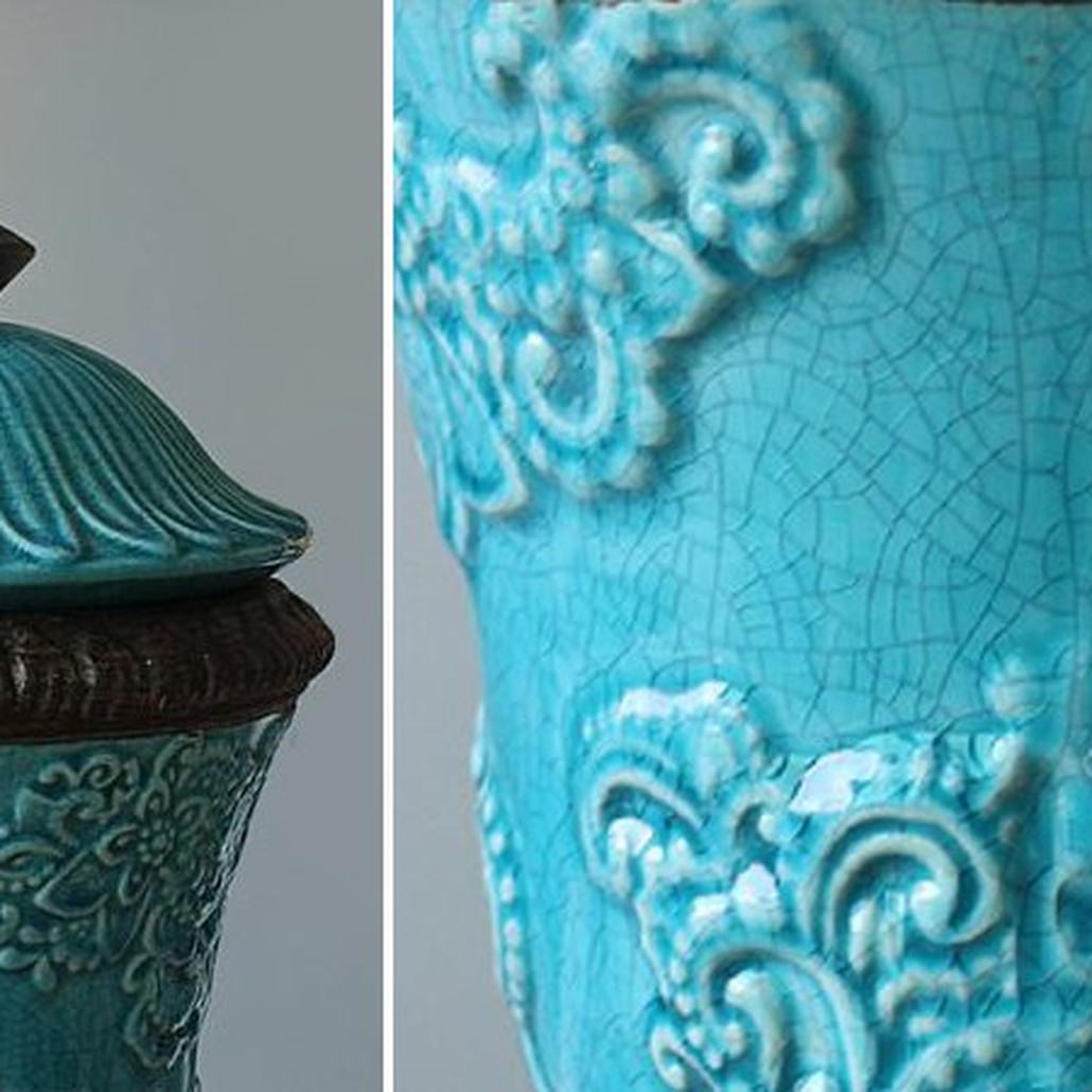 Кубок с крышкой керамика Turquoises Cup