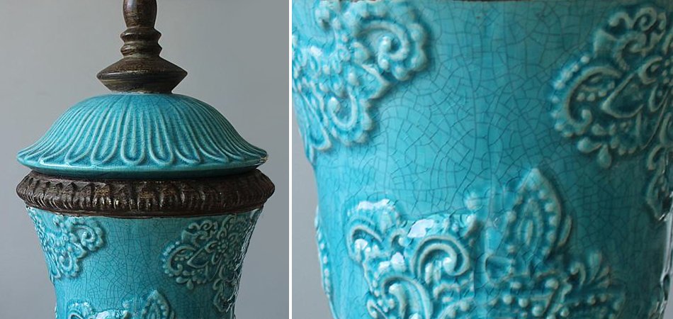 Кубок с крышкой керамика Turquoises Cup