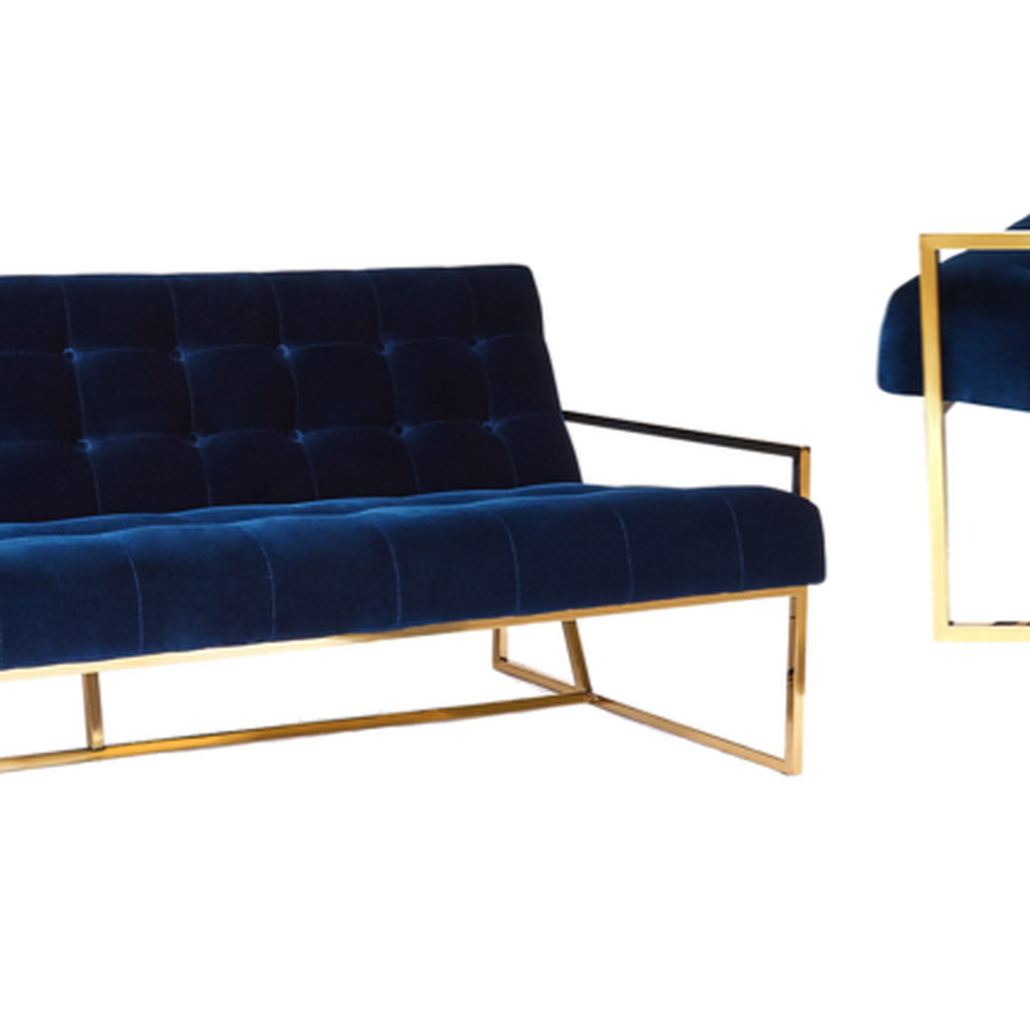 Софа Navy Velvet Apartment Sofa