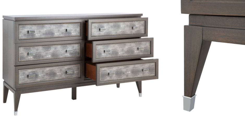 Комод в стиле неоклассика с 6-ю ящиками Ravenia 6 Серый